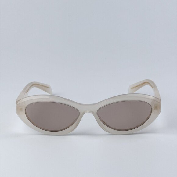 Prada PR26ZS 12V4I2 BRAND NEW Sunglasses Opal Milk Light Brown Oval Women - Picture 4 of 10